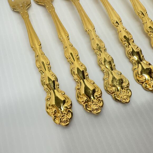 Set Of 10 Oneida Community Gold Beethoven Dinner Forks - Picture 4 of 7